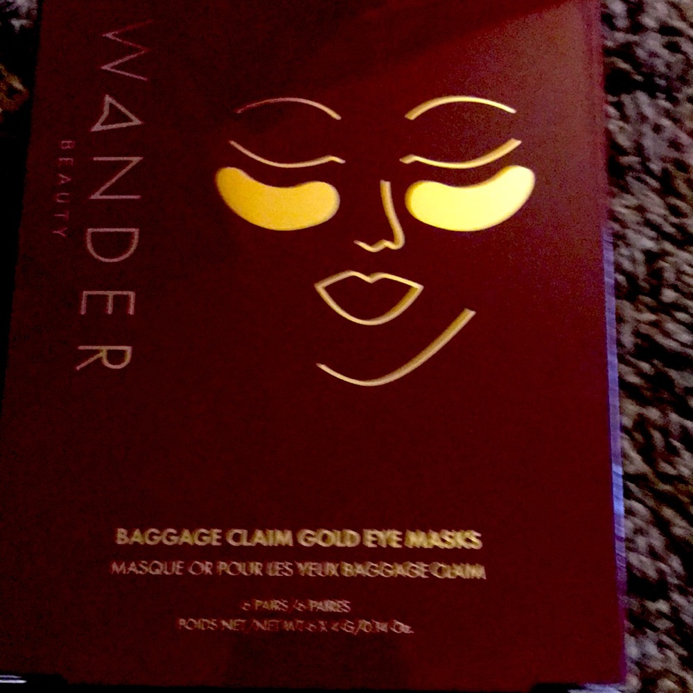 Wander beauty baggage claim gold eye mask